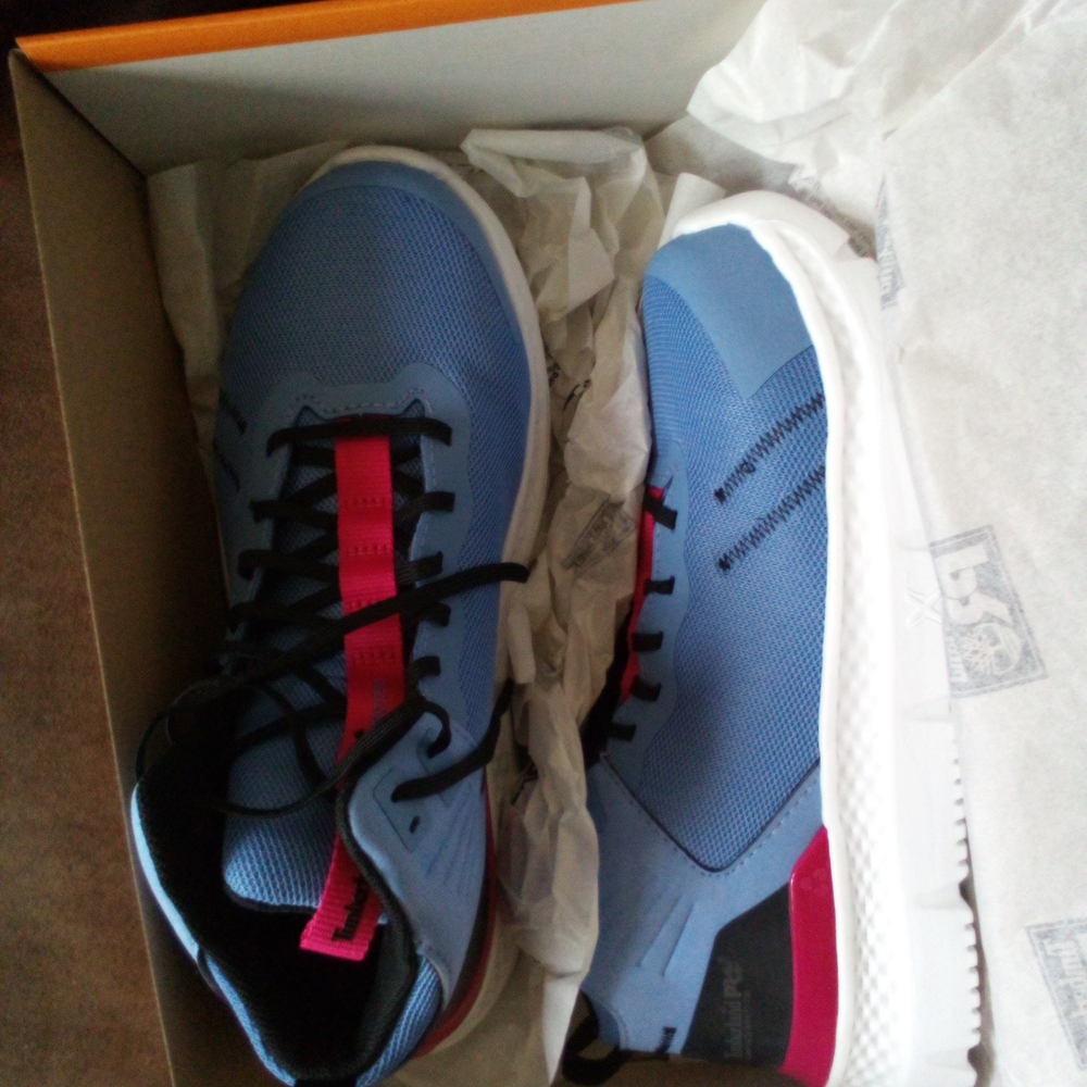 Timberland PRO Blue Sneakers with Pink Highlights